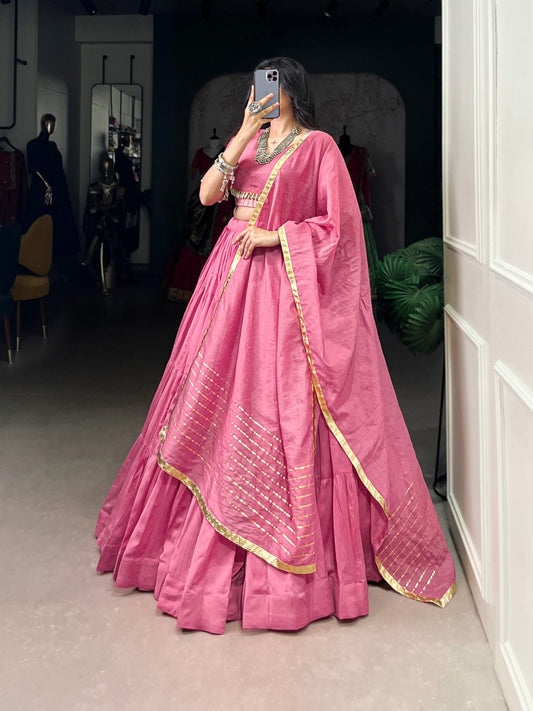Pretty in Pink whispers culture Pure Chanderi Lehenga Choli