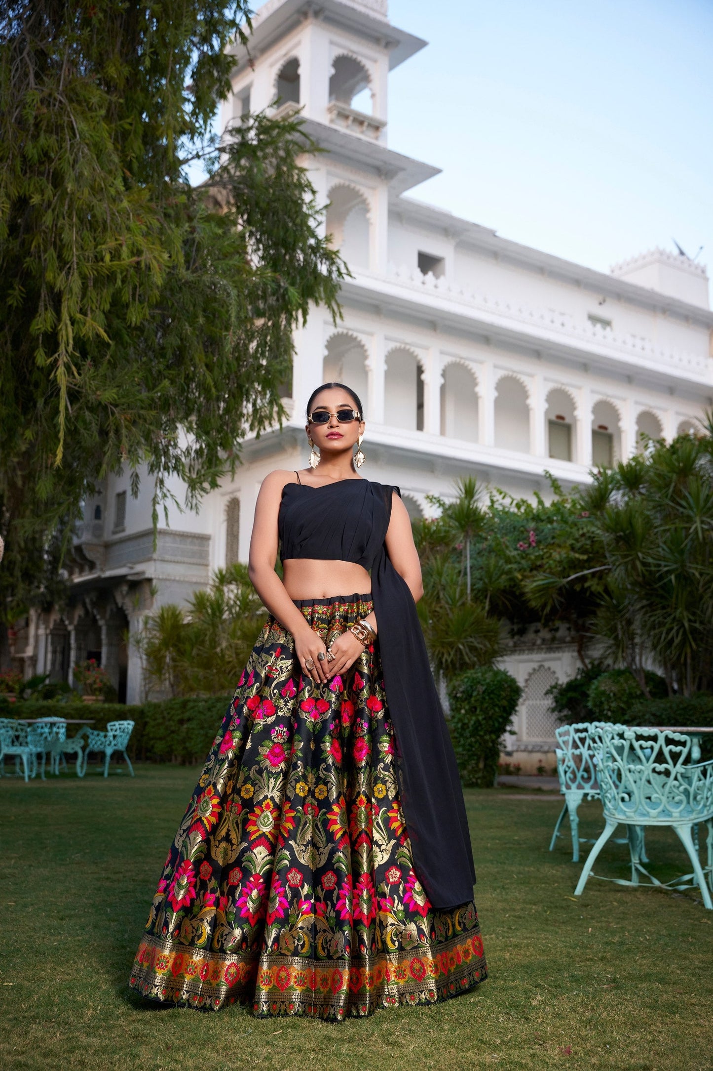 Royal Rich Banarasi Black Lehenga Choli