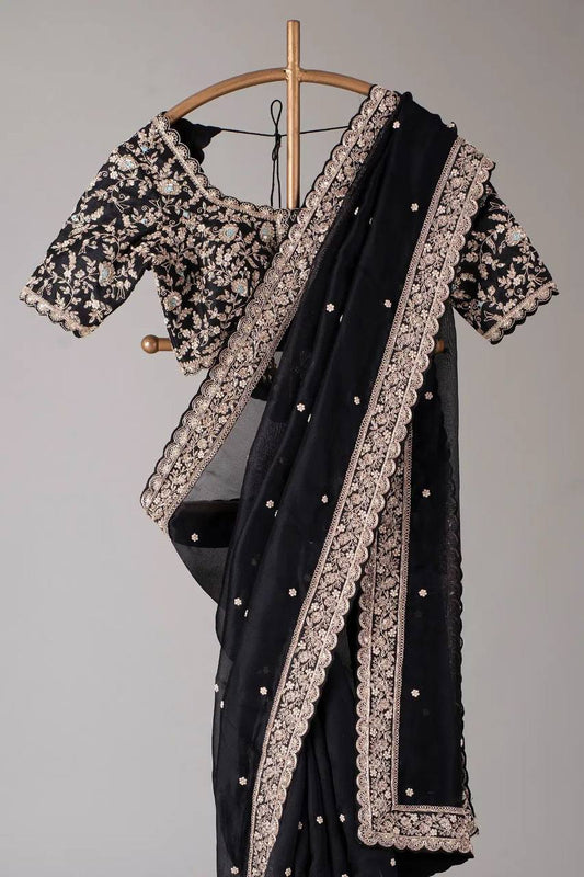 Shimmering in Black Grace Saree
