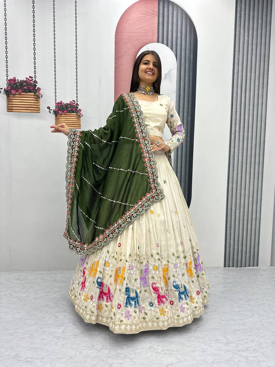Zeenat Pure Tissue Silk Lehenga Choli