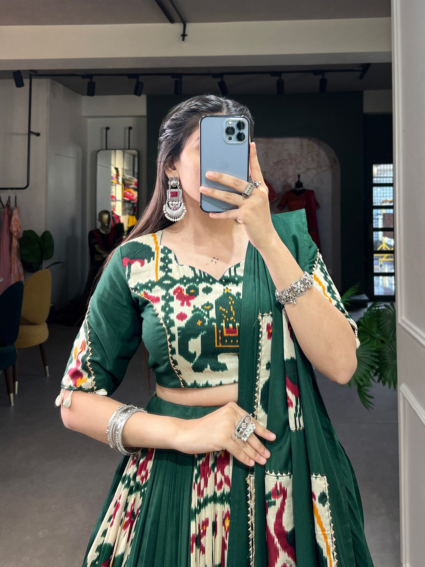 Royal Heritage Vibrant Elephant & Peacock Motifs in Regal Lehenga Choli