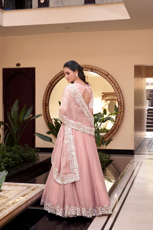 Gulabo Gaze: Blush Pink Dream Lehenga Set
