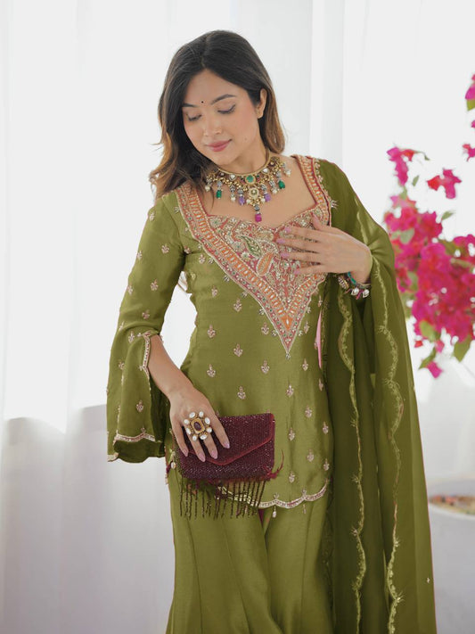 Zarqa Designer Partywear Sharara Suit