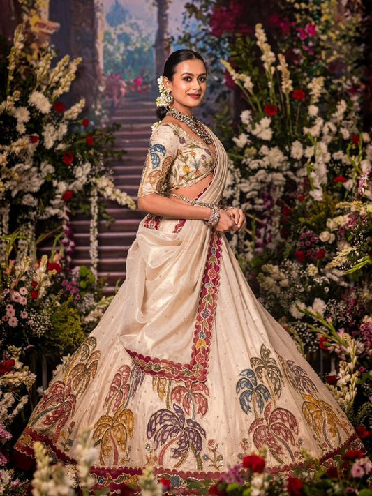 Garden of Grace - Tissue Simmer Silk Lehenga Choli