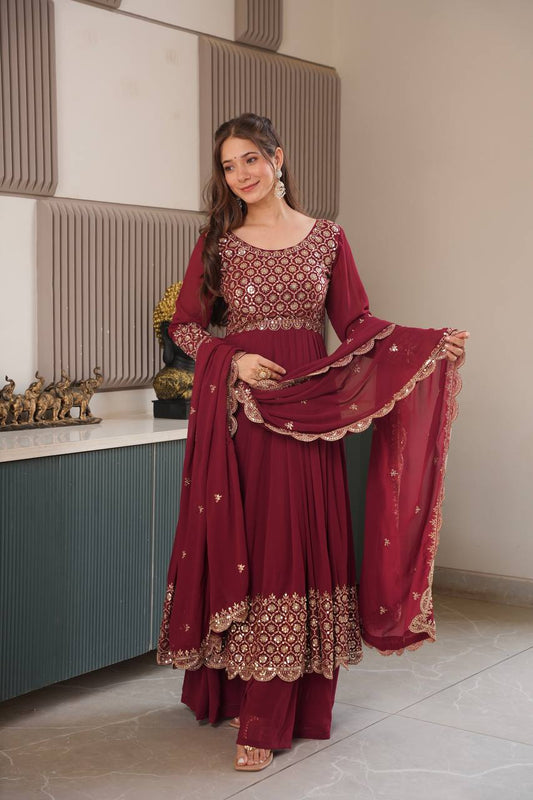 Samaira Heavy Faux Georgette Designer Party Wear Anarkali Gown