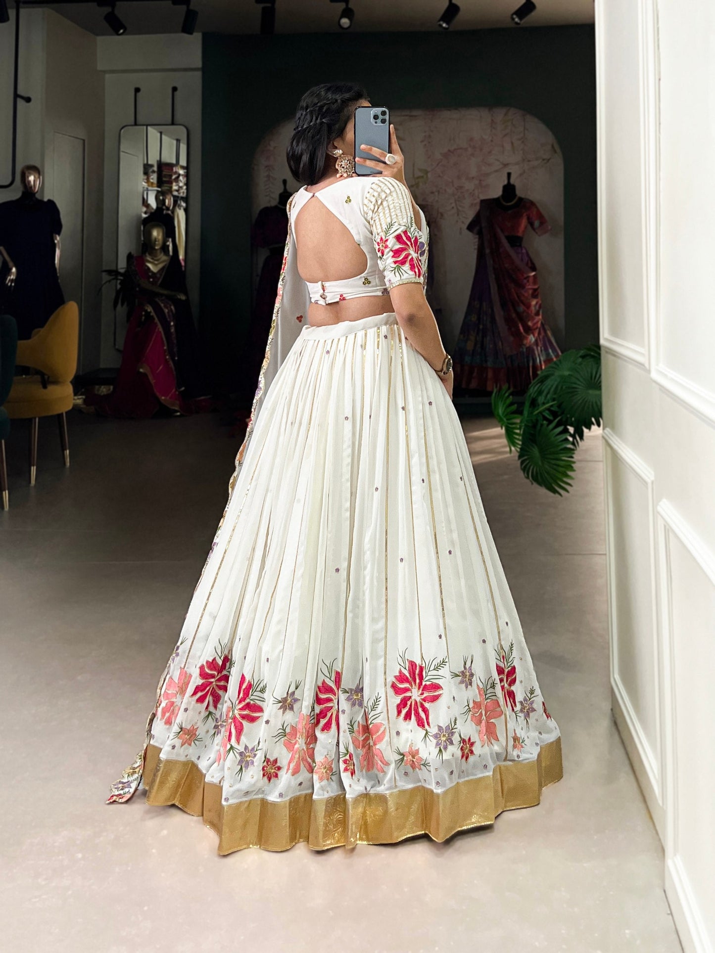 Aaradhya White Color Georgette Lehenga Choli