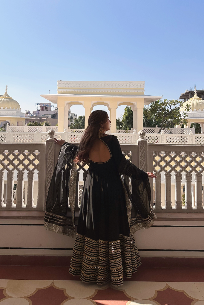 Avni Black Anarkali Suit Set