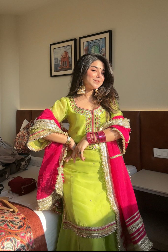 Khwahish Neon Sharara Set