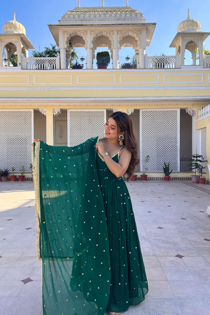 Vritika Green Anarkali Suit Set