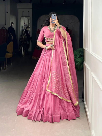 Pretty in Pink whispers culture  Pure Chanderi Lehenga Choli