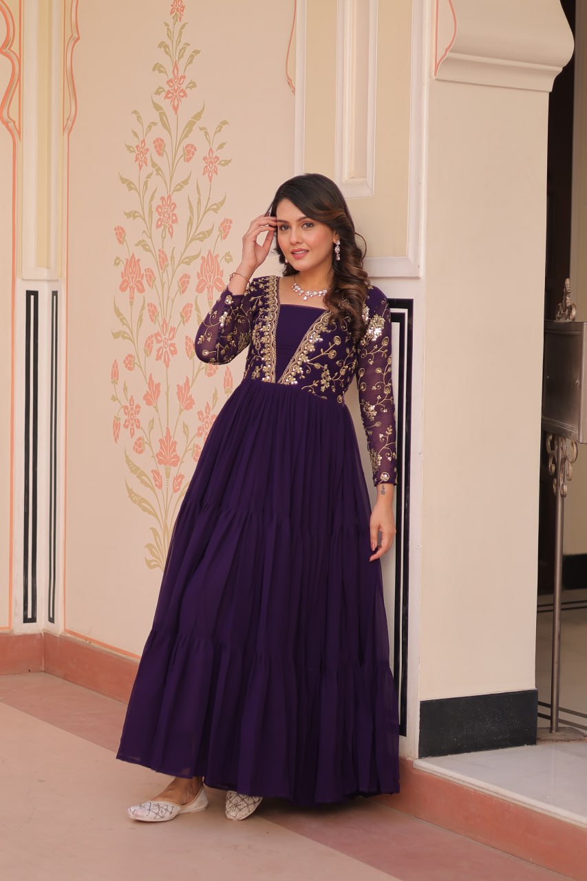 Sunehri Saaz Premium Readymade Gown