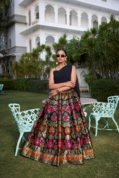 Royal Rich Banarasi Black Lehenga Choli