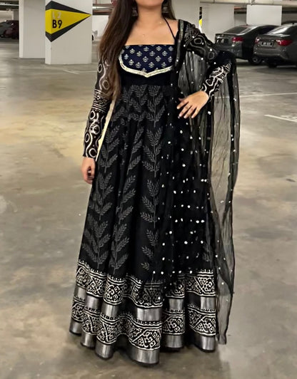 Ridhima Designer Maslin Cotton Digital Print Anarkali Set