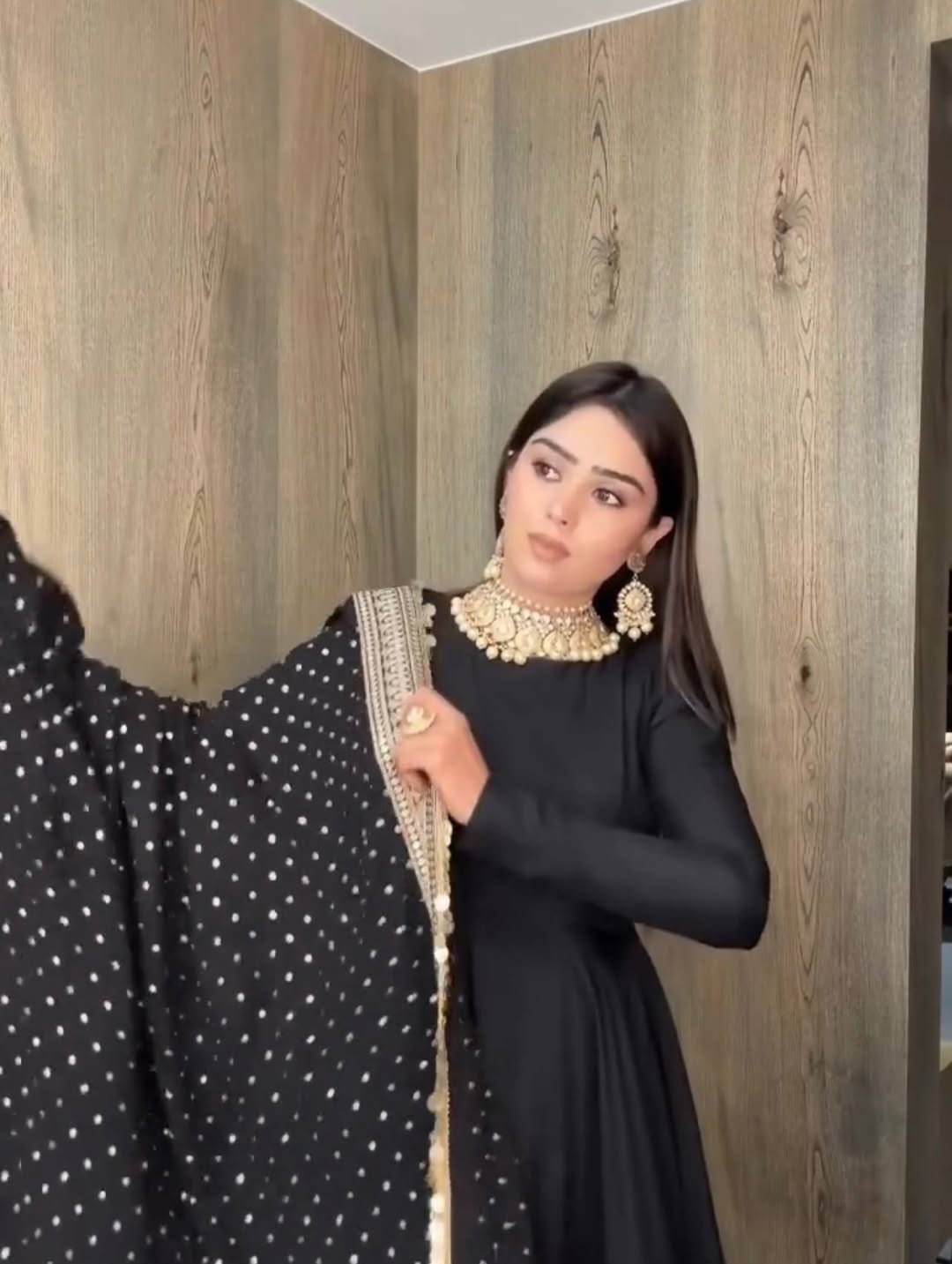 Muskan Royal Black Anarkali Set