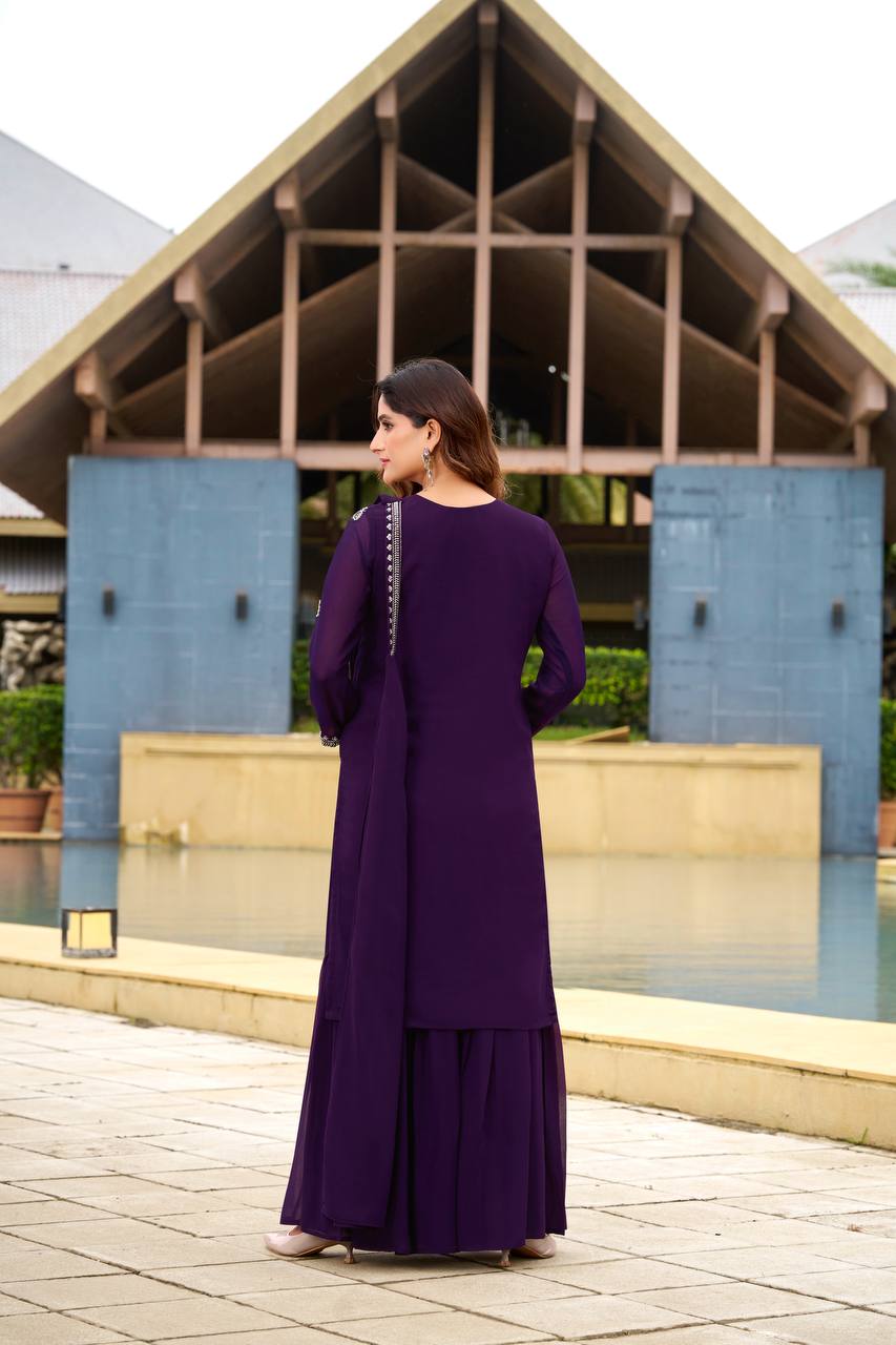 Vedika Embroidered Purple Charm Designer Patiala Suit