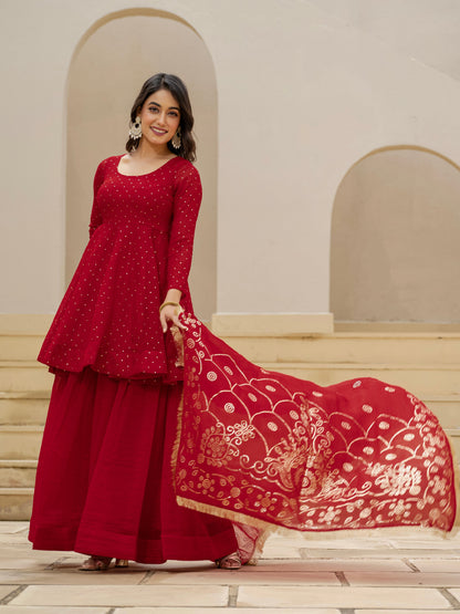 Aarvi Crimson Blush Kurta Set