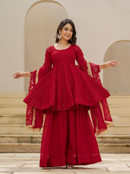 Aarvi Crimson Blush Kurta Set