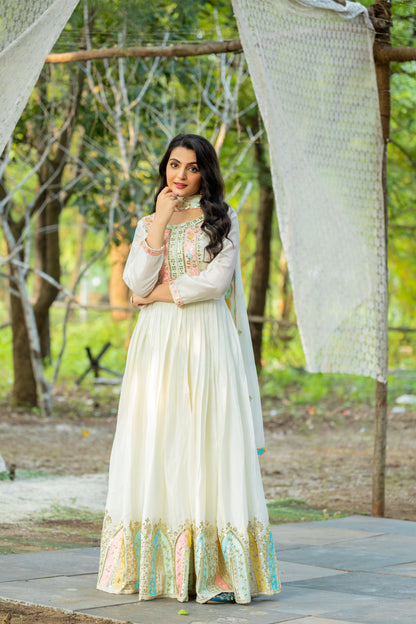 Eternal Elegance The Art of Gowns and Dupattas in Perfect Harmony