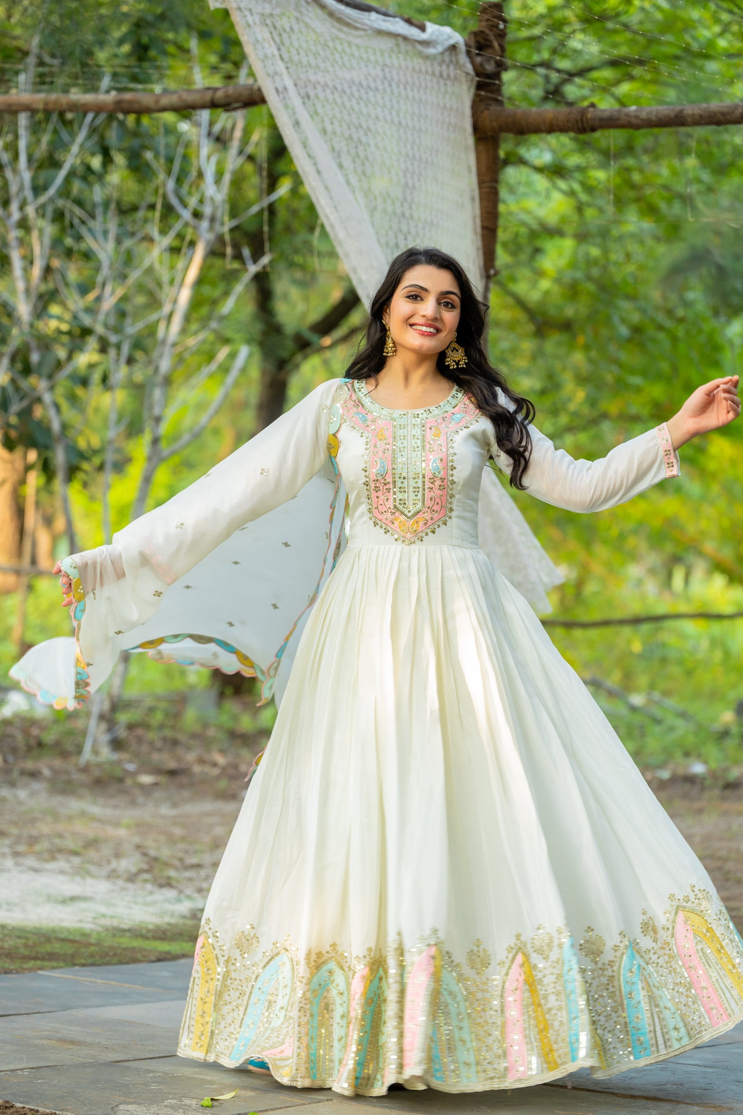 Eternal Elegance The Art of Gowns and Dupattas in Perfect Harmony