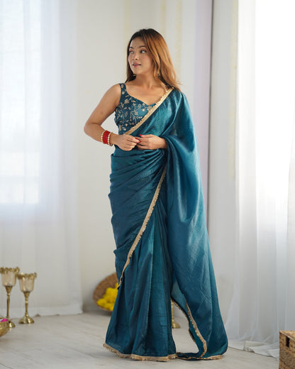 Ready To Wear Predrapped Reay To Wear Saree With Full Sttiched Blouse