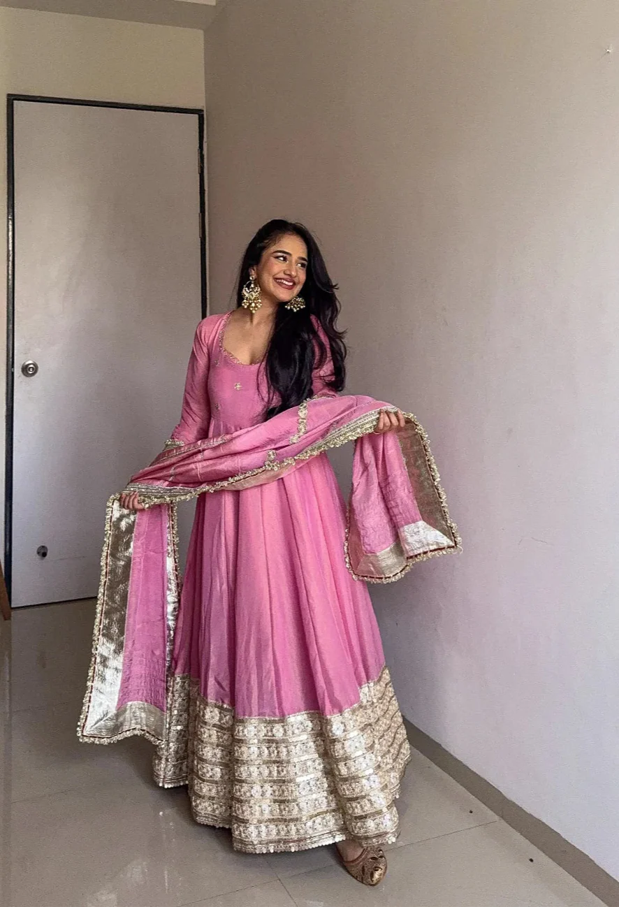 Nargis Pink Premium Anarkali Suit Set