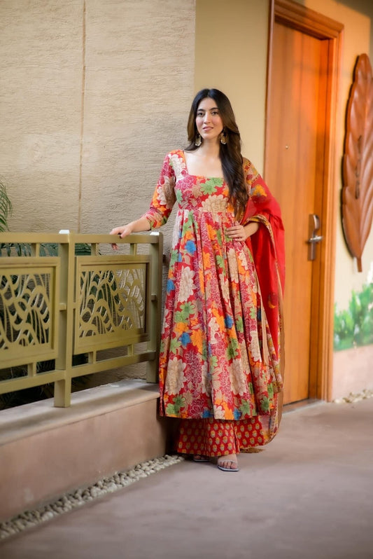 Vaani Floral Maslin Suit Set