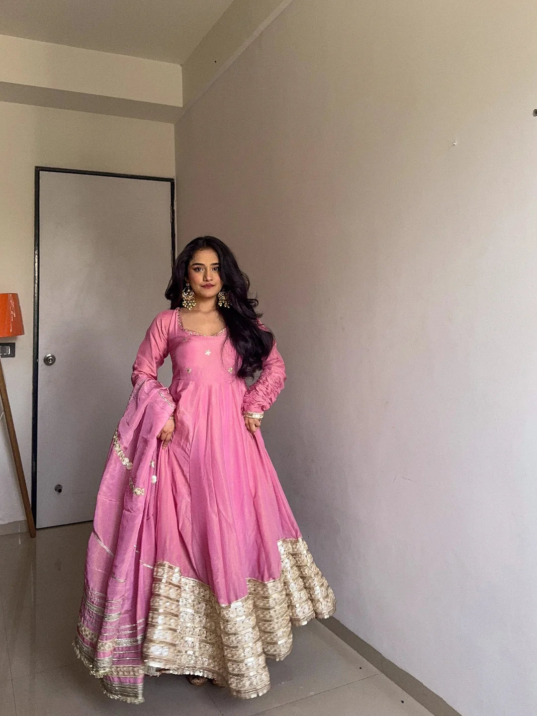 Nargis Pink Premium Anarkali Suit Set