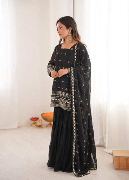 Kavya Black Pure Georgette Sequence Work Salwar Suit