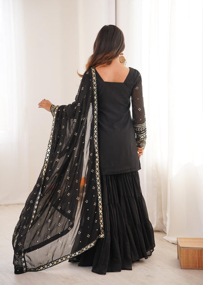 Kavya Black Pure Georgette Sequence Work Salwar Suit