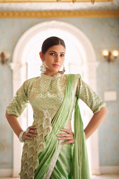 Sitara Trending Ready To Wear Stylist Blouse Drape Saree