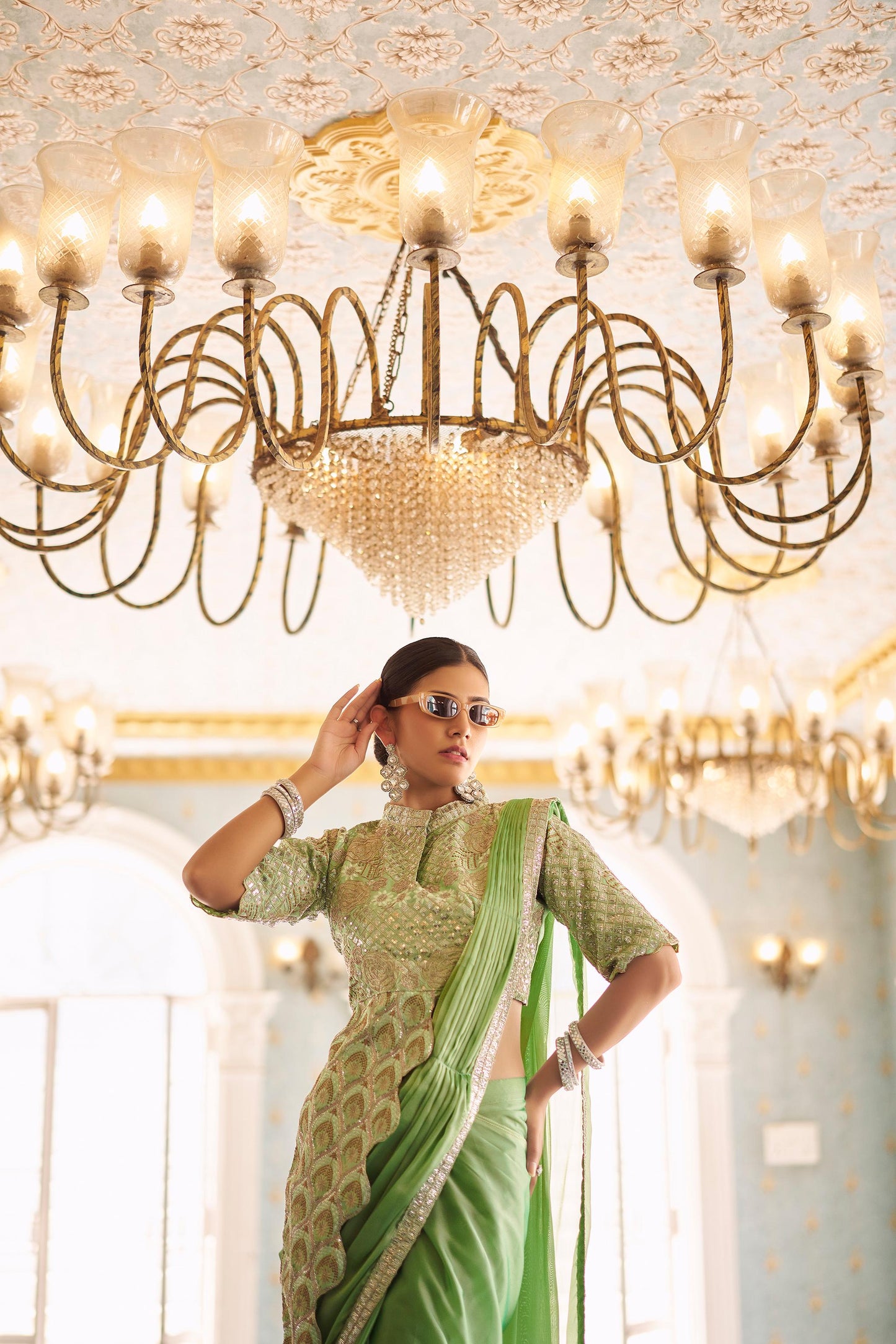 Sitara Trending Ready To Wear Stylist Blouse Drape Saree