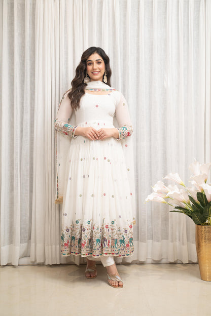 Pearl Glow Embroidered Suit Set