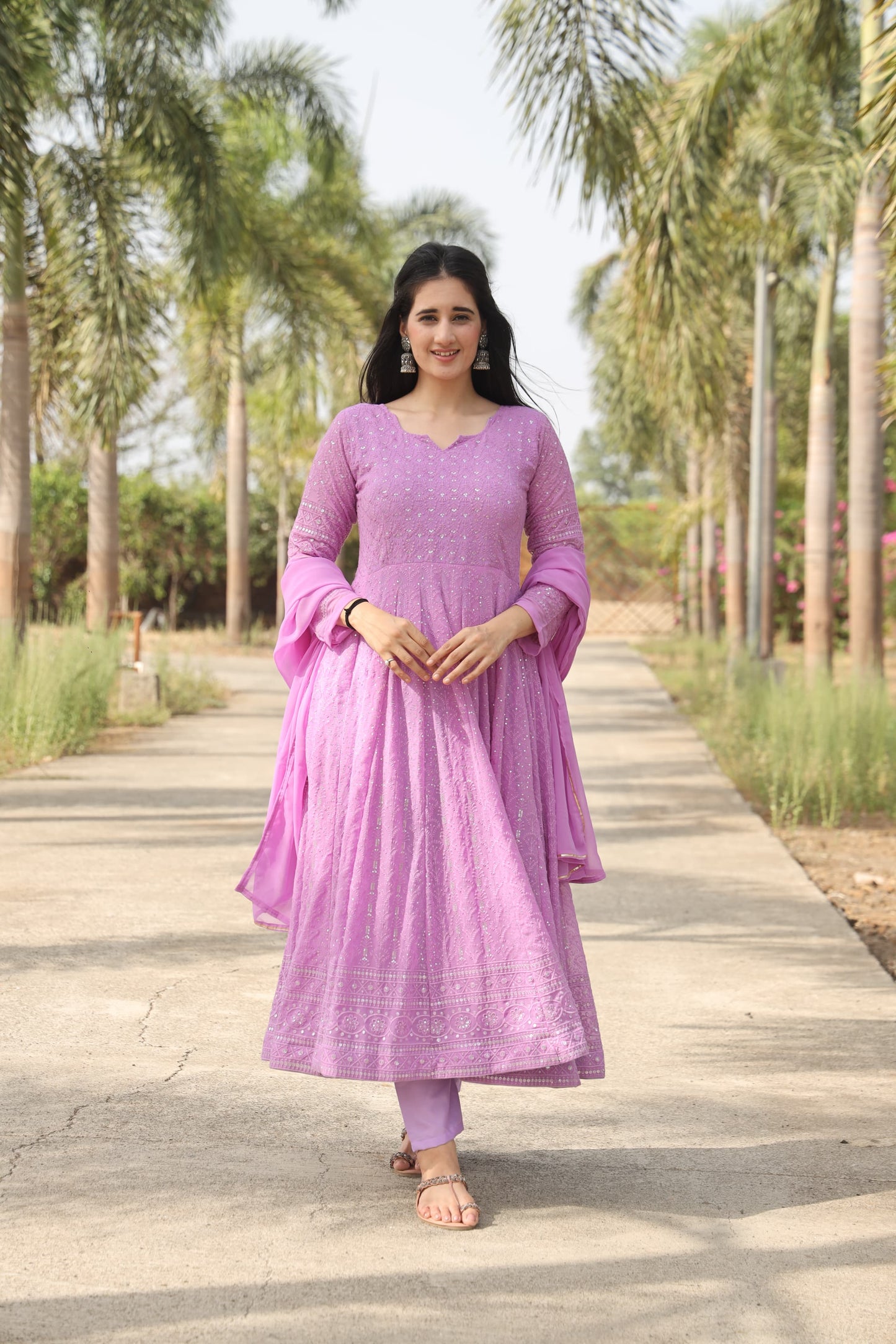 Preksha Purple Anarkali Suit Set