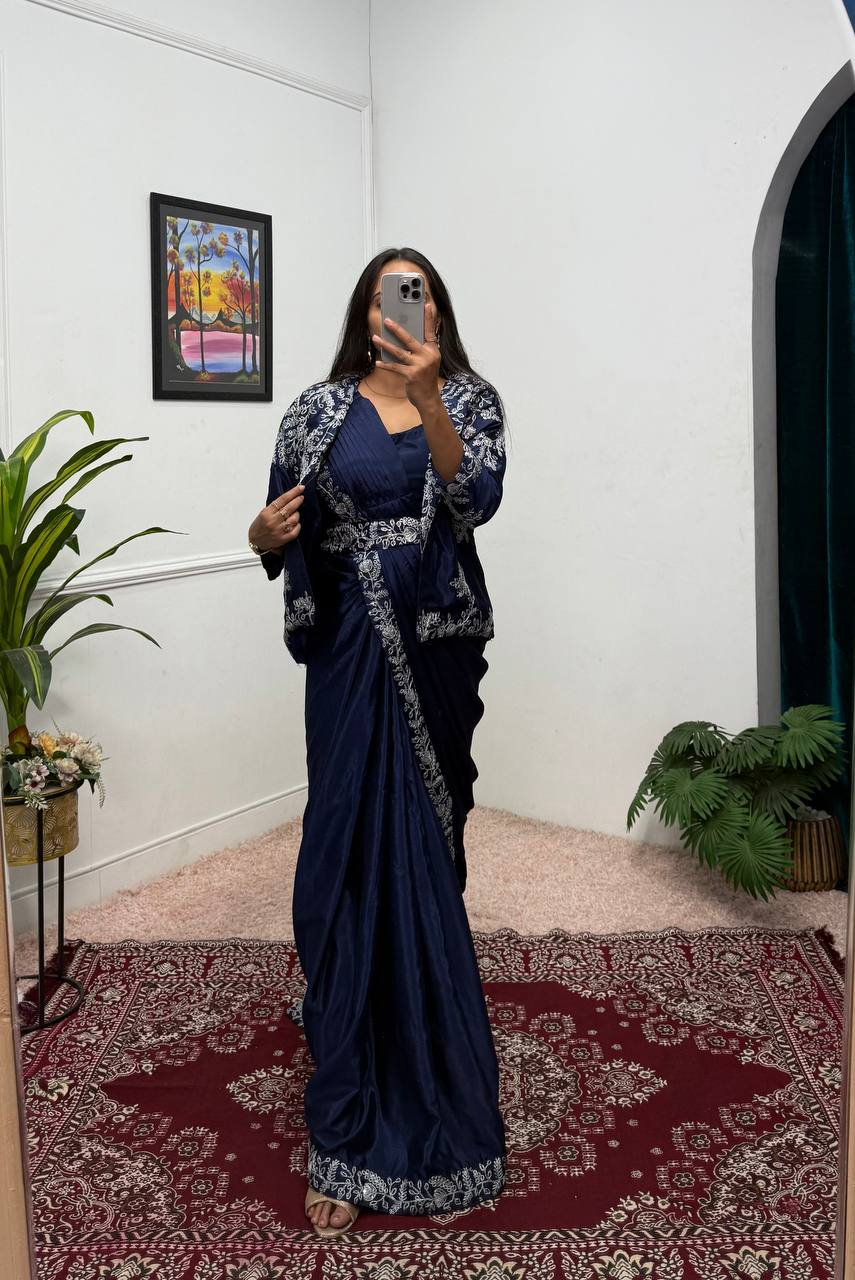 Ethereal Drapes and Timeless Grace  The Art of the Shrug Saree