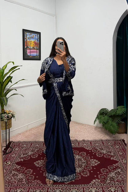 Ethereal Drapes and Timeless Grace  The Art of the Shrug Saree