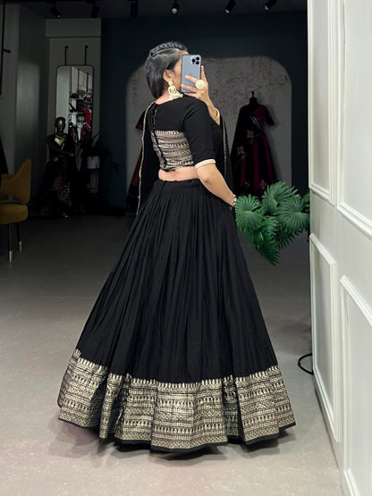 Palanquin Elegance Pure Chanderi Plain Lehenga Choli