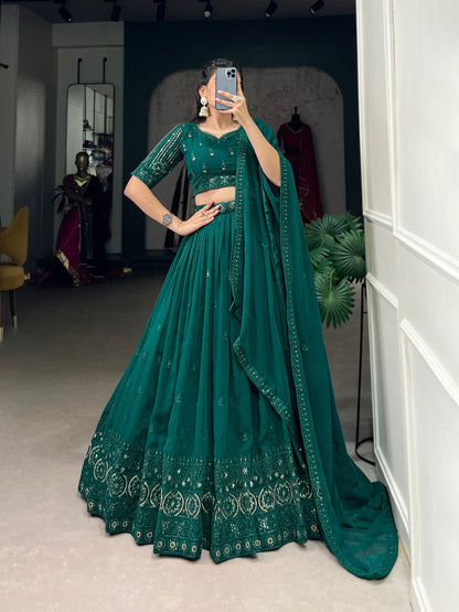 Trisha Green Georgette Lehenga Choli