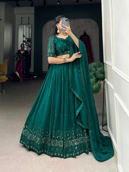 Trisha Green Georgette Lehenga Choli