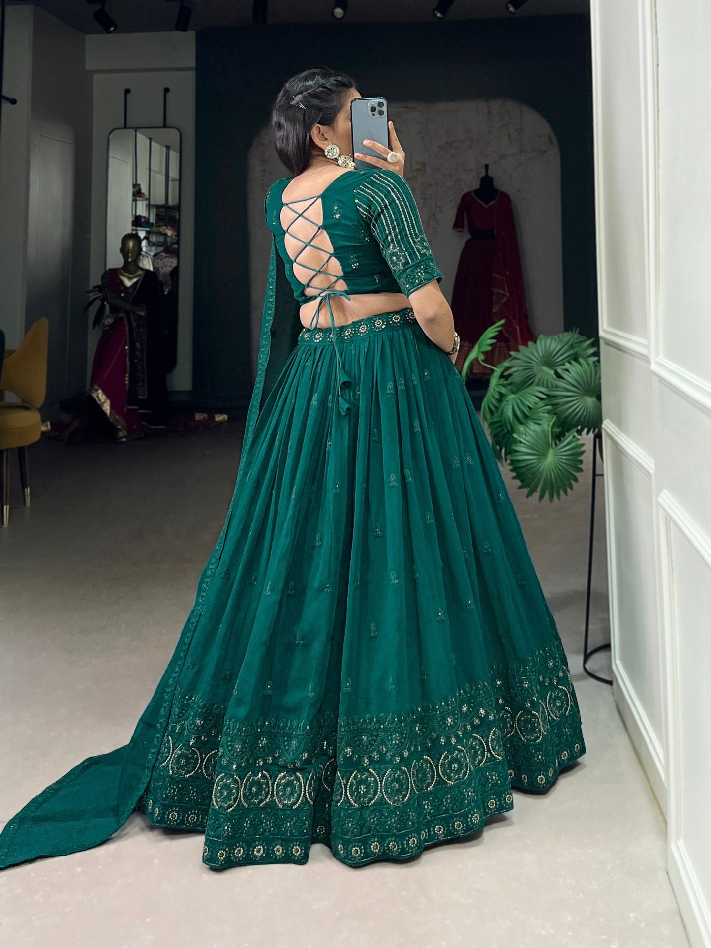 Trisha Green Georgette Lehenga Choli