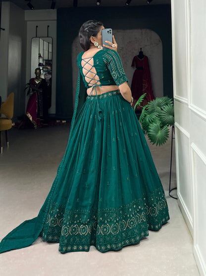 Trisha Green Georgette Lehenga Choli