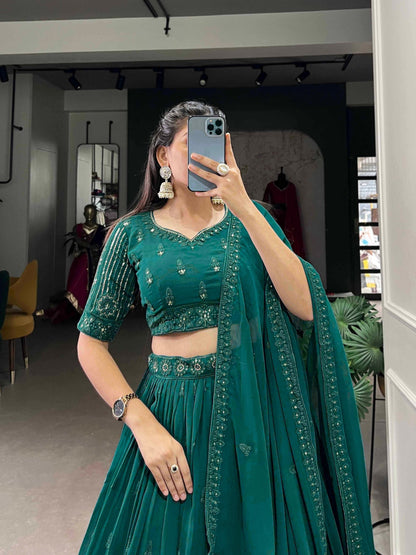 Trisha Green Georgette Lehenga Choli