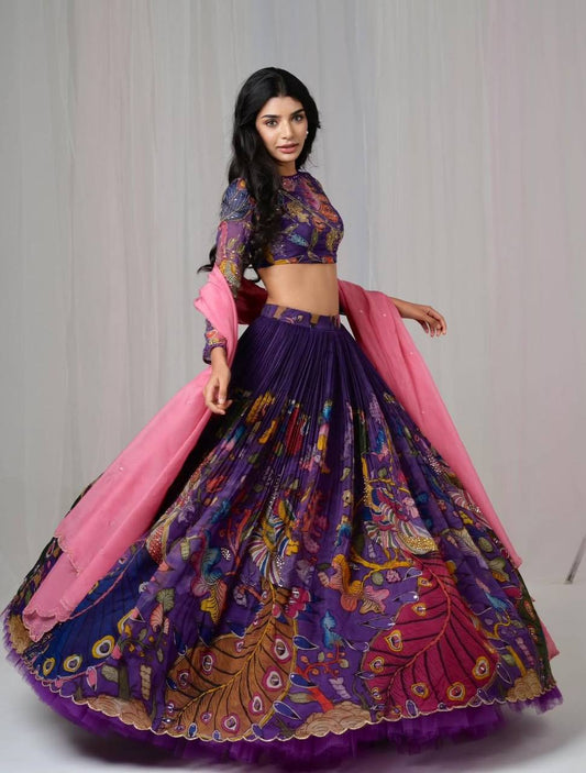 Kalamkari Printed Cotton Lehenga Choli