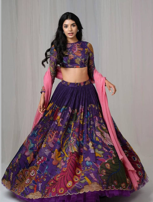 Kalamkari Printed Cotton Lehenga Choli