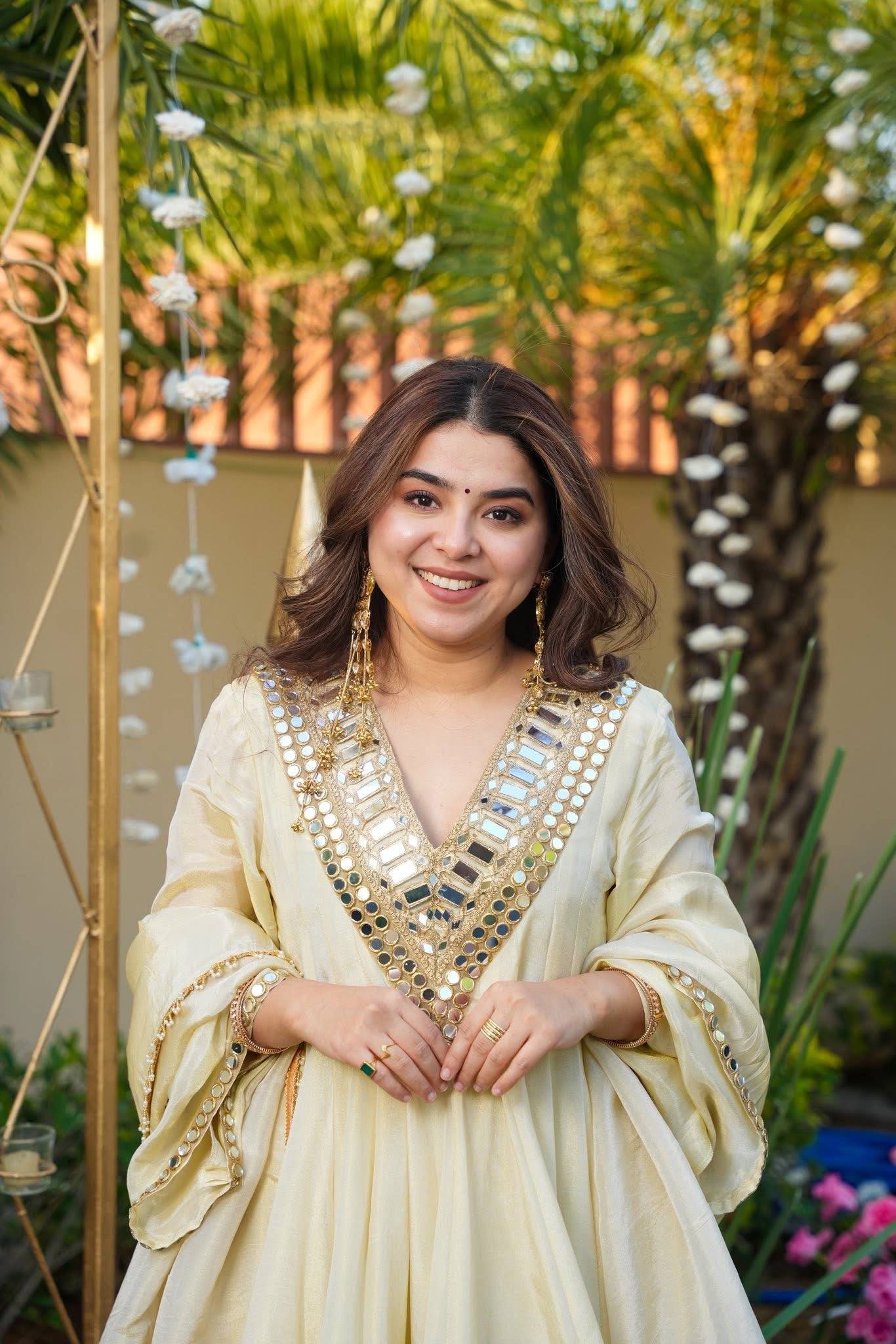 Ivory Mirror Magic Sharara Set