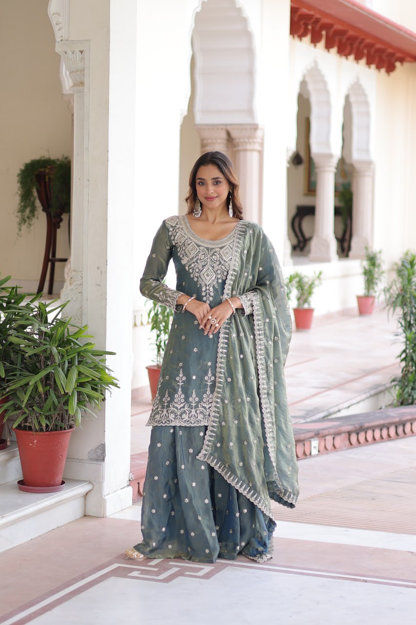 Kashvi Hand Sequins Embroidered Sharara Set