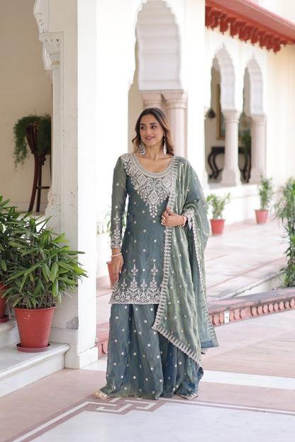 Kashvi Hand Sequins Embroidered Sharara Set