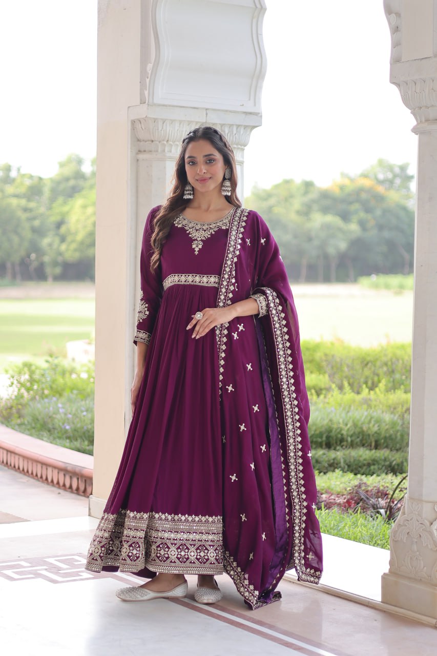 Riwaayat Designer Embroidered Gown with Dupatta