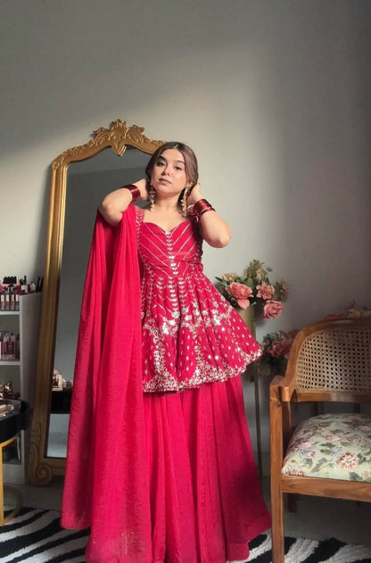 Amayra Pink Wedding Wear Sharara Set