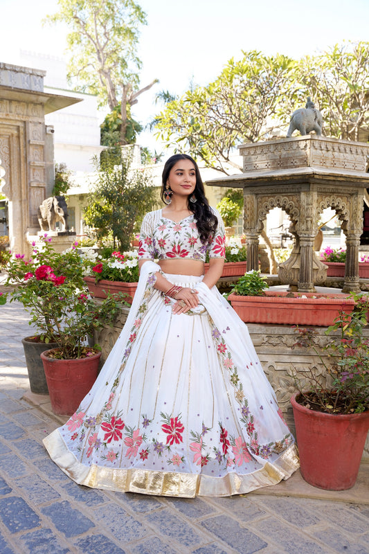White Wonder Adorned With Delicate Embroidery Ahenga