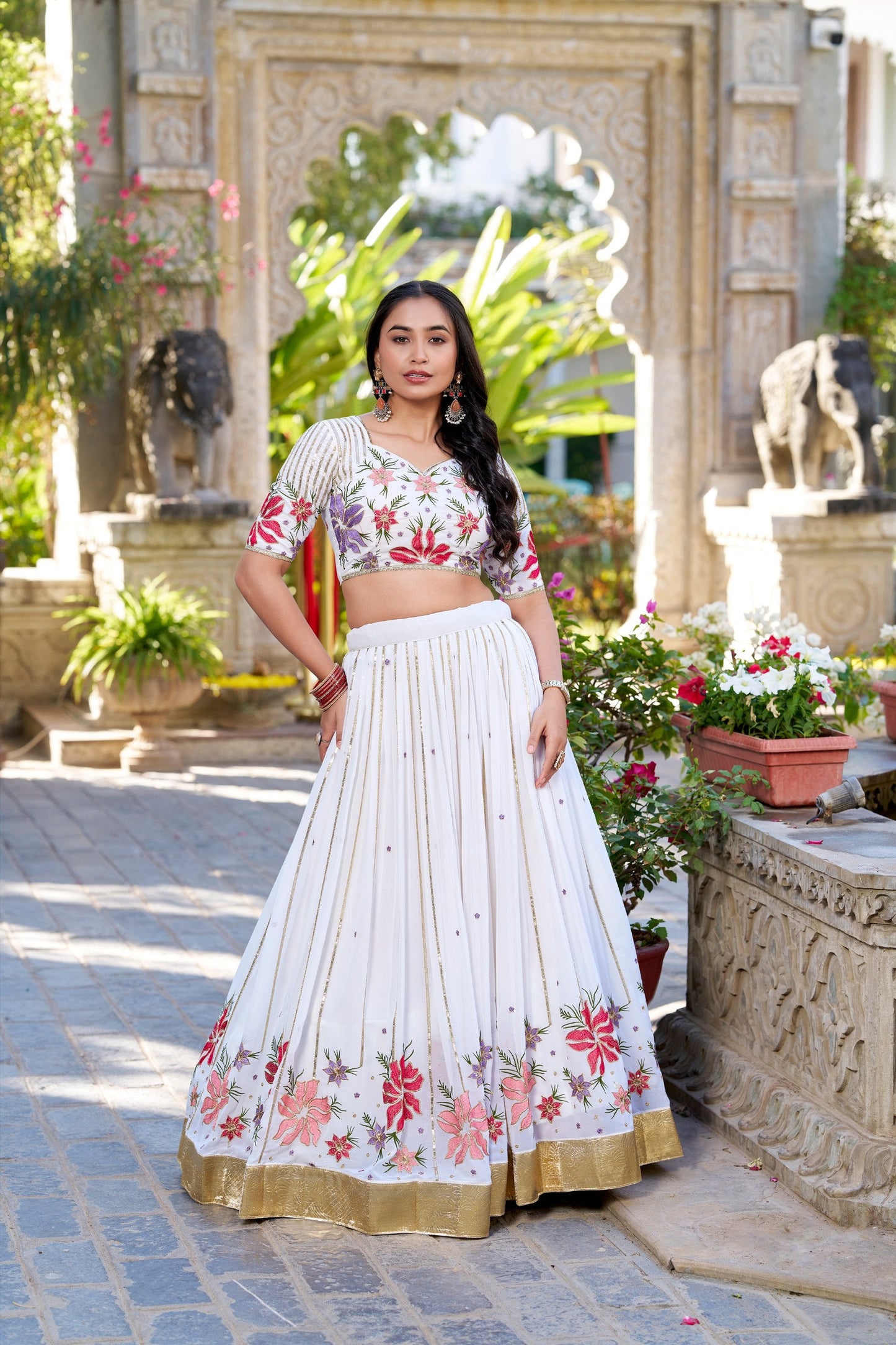 White Wonder Adorned With Delicate Embroidery Ahenga